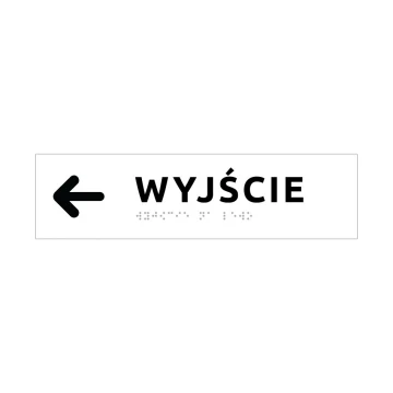 Exit - Directional Sign with Braille Lettering - Size 274x72mm - Hard PVC - SIMPLE - TAB338