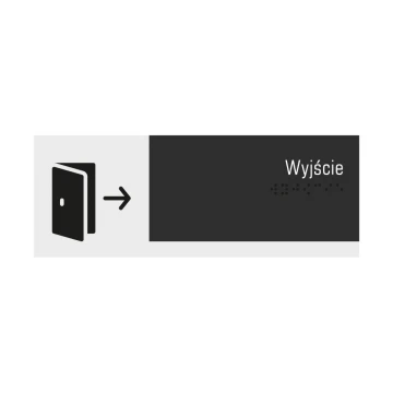Exit - Braille lettering sign - frosted acrylic and black ADA size 200x75mm - NORD - TAB323
