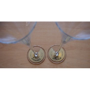 Gold Engraving Laminate Stickers for Glasses