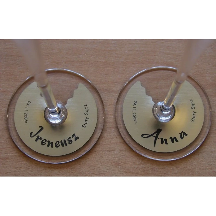 Gold Engraving Laminate Stickers for Glasses