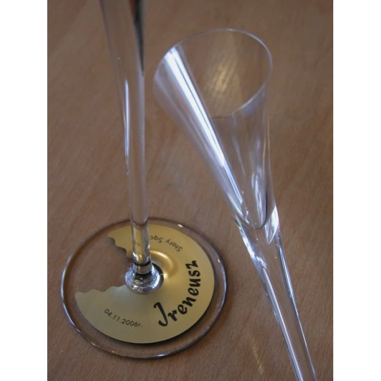 Gold Engraving Laminate Stickers for Glasses