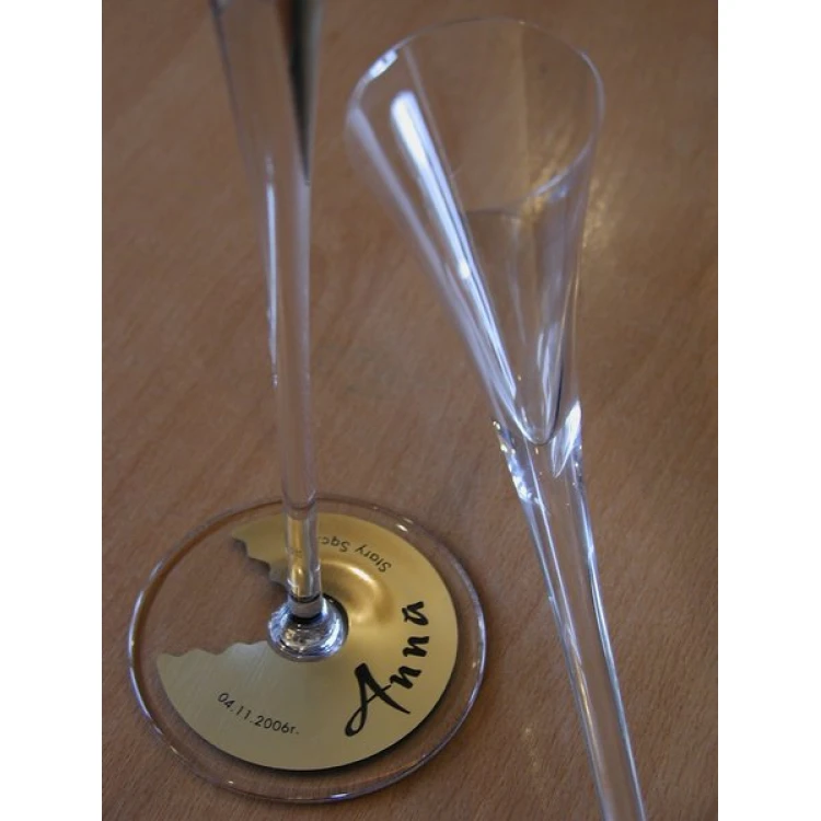 Gold Engraving Laminate Stickers for Glasses