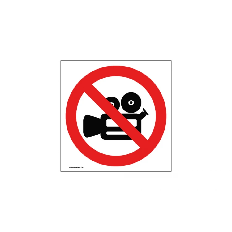 No Filming - dim. 150x150mm - PVC - UV color print - BHP041