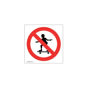 Skateboarding Prohibited - size 120x120mm - PVC - UV color print - TAB207b