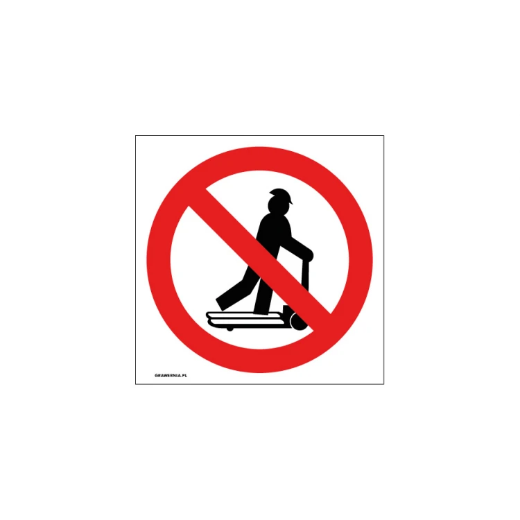 No Riding on Horizontal Transport Devices - size 150x150mm - PVC - UV color print - BHP045