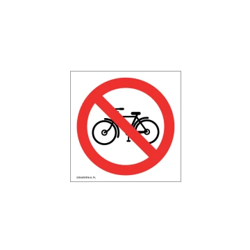 Bicycle Riding Prohibited - size 120x120mm - PVC - UV color print - TAB207a