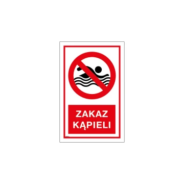 No Swimming - Sign for Pool or Bathing Area Size 420x653mm - PVC - Colorful UV Print - TAB227