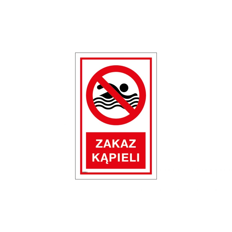 No Swimming - Sign for Pool or Bathing Area Size 420x653mm - PVC - Colorful UV Print - TAB227