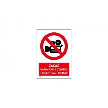No Sound Recording and Image Registration - size 297x210mm (A4) - PVC - UV color print - BHP054