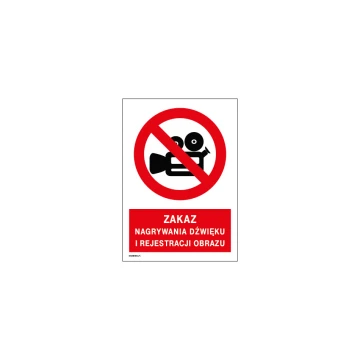 No Sound Recording and Image Registration - size 297x210mm (A4) - PVC - UV color print - BHP054