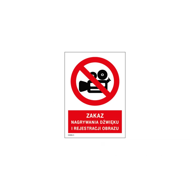 No Sound Recording and Image Registration - size 297x210mm (A4) - PVC - UV color print - BHP054