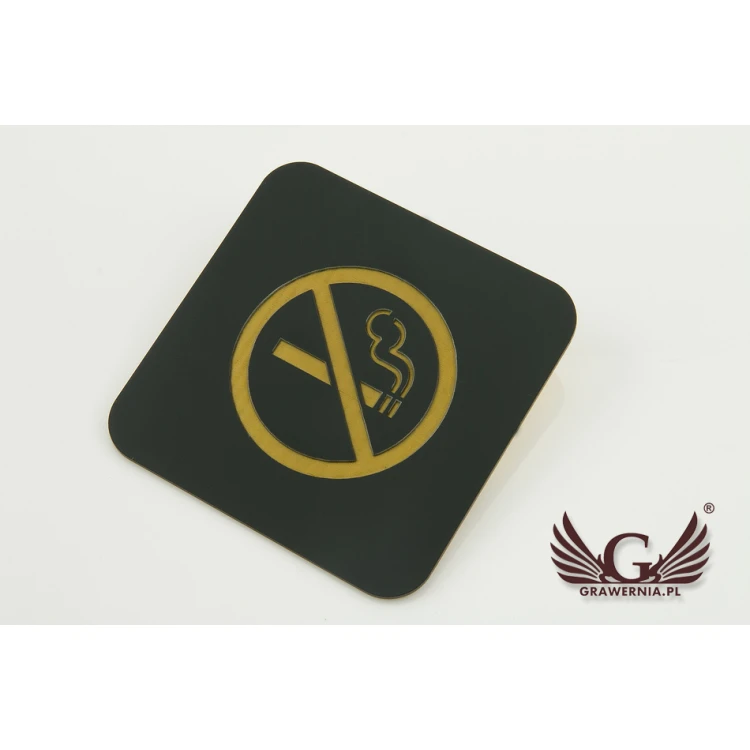 No Smoking - Black Matte Laminate Exterior - Sign 80x80mm