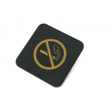 No Smoking - Black Matte Laminate Exterior - Sign 80x80mm