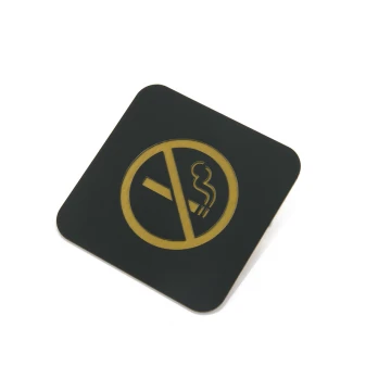 No Smoking - Black Matte Laminate Exterior - Sign 80x80mm