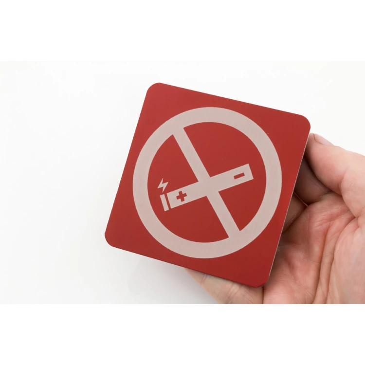 No Vaping - Red Aluminum 1mm - Sign 80x80mm - Z010