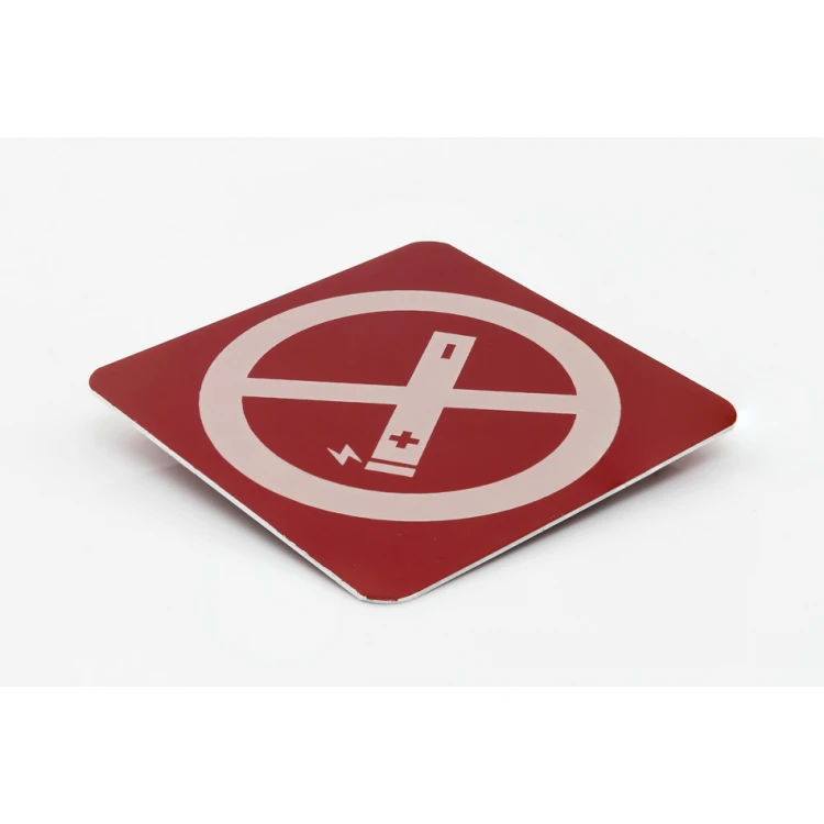 No Vaping - Red Aluminum 1mm - Sign 80x80mm - Z010