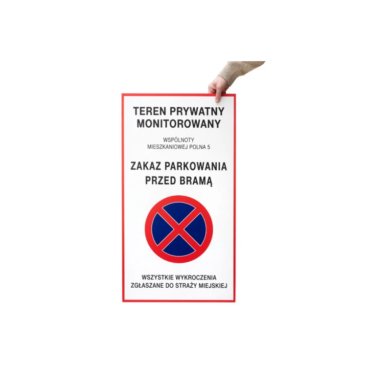 No Parking in Front of the Gate - Signboard 490x900mm - PVC - UV Color Print - TAB432