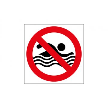 No Swimming - Sign for Pool or Bathing Area Size 420x420mm - PVC - Colorful UV Print - TAB225