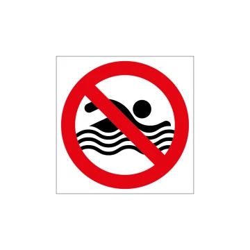 No Swimming - Sign for Pool or Bathing Area Size 420x420mm - PVC - Colorful UV Print - TAB225