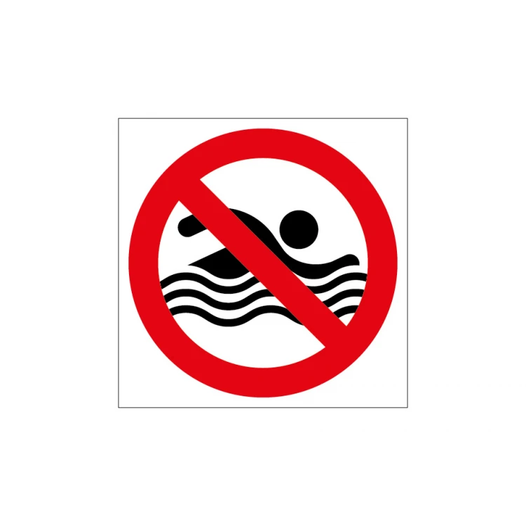 No Swimming - Sign for Pool or Bathing Area Size 420x420mm - PVC - Colorful UV Print - TAB225