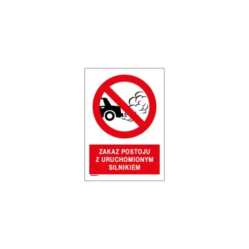 No Idling Sign - size 297x210mm (A4) - PVC - UV color print - BHP059