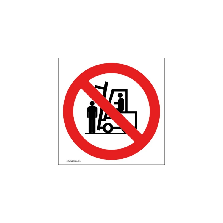 No Standing Under Forklift Arms - size 150x150mm - PVC - UV color print - BHP057