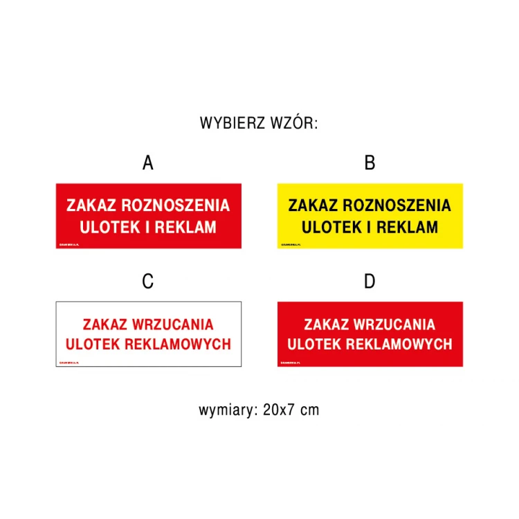 No Advertising Flyers Allowed - Sign, size 200x70mm - PVC - UV color print - TAB184