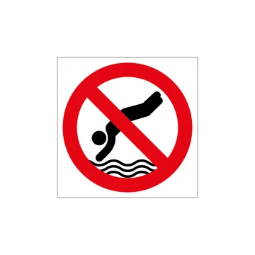 No Diving - Sign for Pool or Bathing Area Size 420x420mm - PVC - Colorful UV Print - TAB226