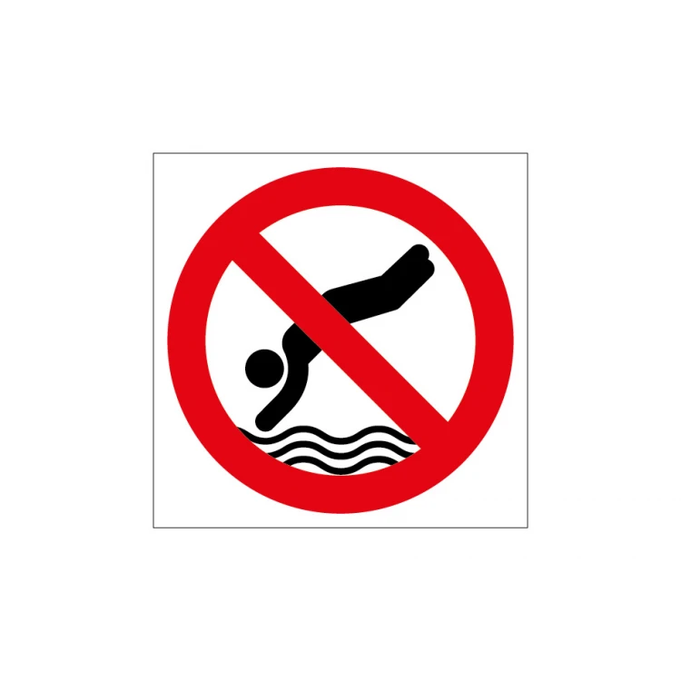No Diving - Sign for Pool or Bathing Area Size 420x420mm - PVC - Colorful UV Print - TAB226