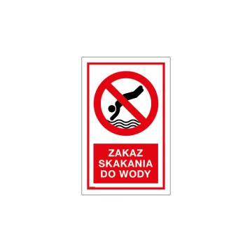 No Diving - Sign for Pool or Bathing Area Size 420x653mm - PVC - Colorful UV Print - TAB228