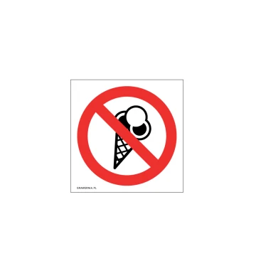 Ice Cream Consumption Prohibited - size 120x120mm - PVC - colorful UV print - TAB199