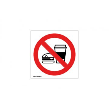 No Food or Drink Consumption - size 120x120mm - PVC - UV color print - TAB198