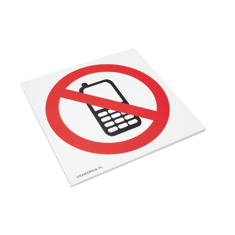 No Mobile Phones Allowed - size 120x120mm - PVC - UV color print - TAB200