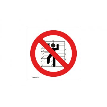 No Climbing on Shelves - size 150x150mm - PVC - UV color print - BHP043