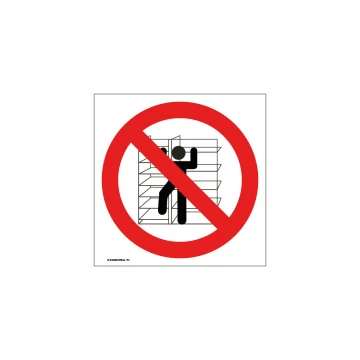 No Climbing on Shelves - size 150x150mm - PVC - UV color print - BHP043