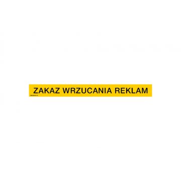 No Advertising Allowed - Sign, size 200x20mm - PVC - UV color print - TAB179