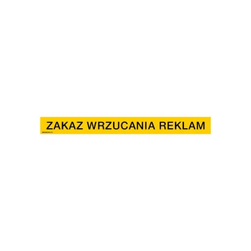 No Advertising Allowed - Sign, size 200x20mm - PVC - UV color print - TAB179