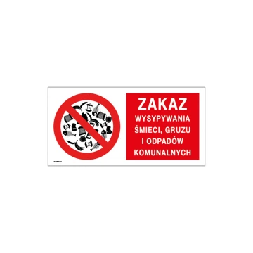 No Dumping of Garbage, Rubble and Municipal Waste - Sign Plate 400x200mm - PVC - UV Color Print - TAB193