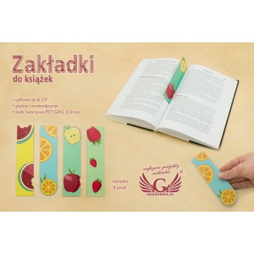 Bookmarks Set of 4 - Fruity - UV Digital Print - ZAK002