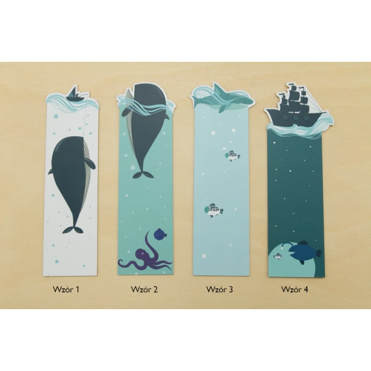 Bookmarks set of 4 pcs - marine - UV digital print - ZAK001