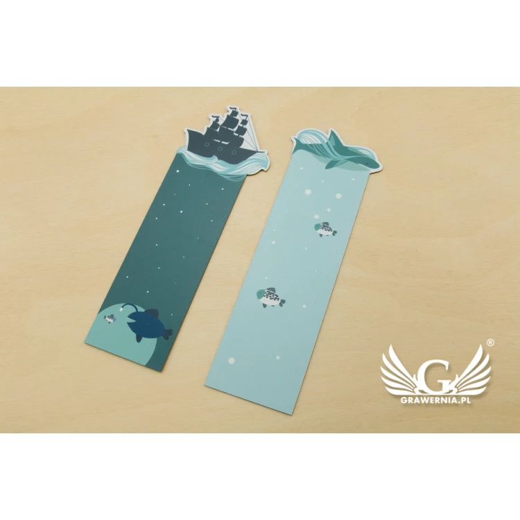 Bookmarks set of 4 pcs - marine - UV digital print - ZAK001