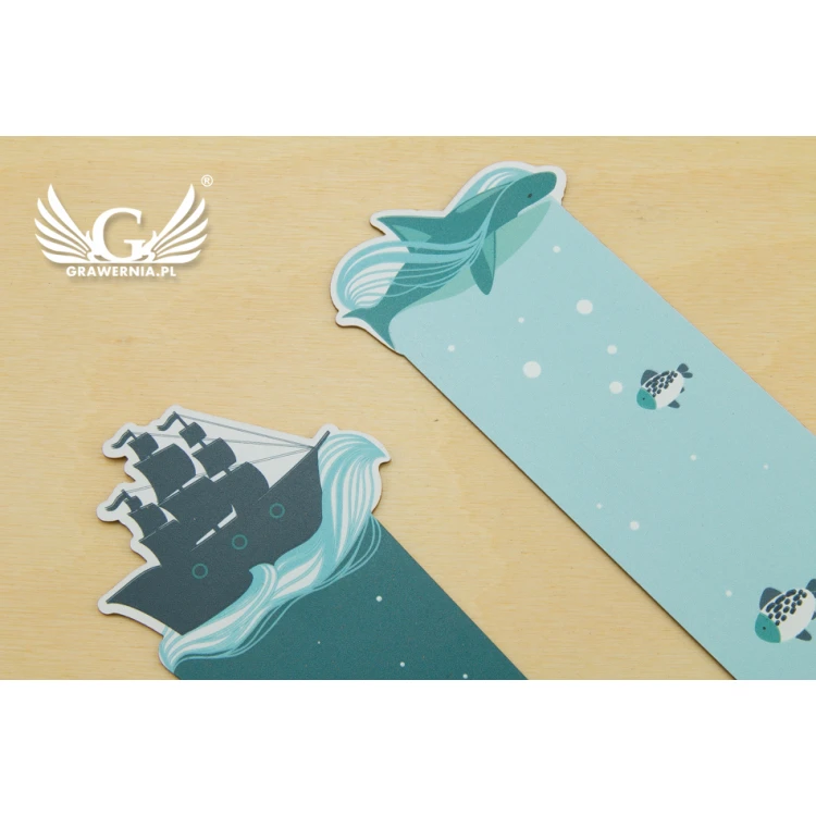 Bookmarks set of 4 pcs - marine - UV digital print - ZAK001