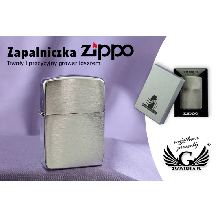 ZIPPO Lighter 1941 Replica Brushed Chrome - ZIP051