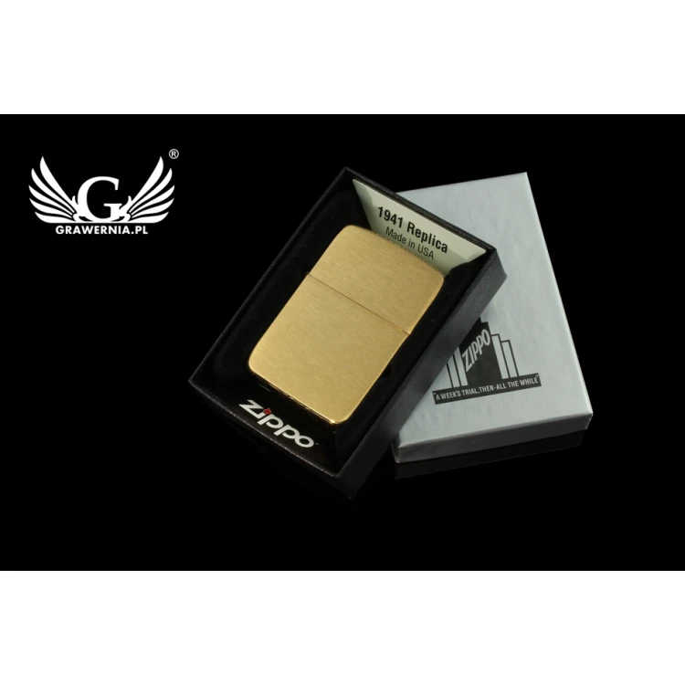 ZIPPO Lighter 1941 Replica Brush Brass Vintaged - ZIP055