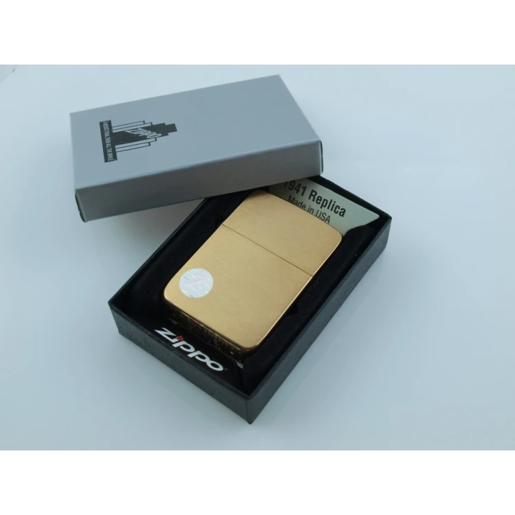 ZIPPO Lighter 1941 Replica Brush Brass Vintaged - ZIP055