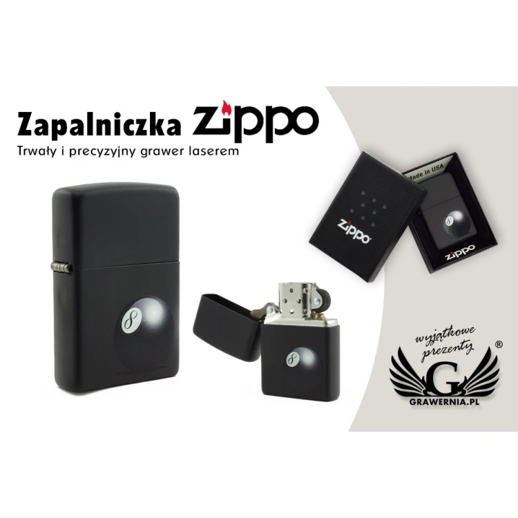 ZIPPO Lighter 8-Ball Black Matte - ZIP034