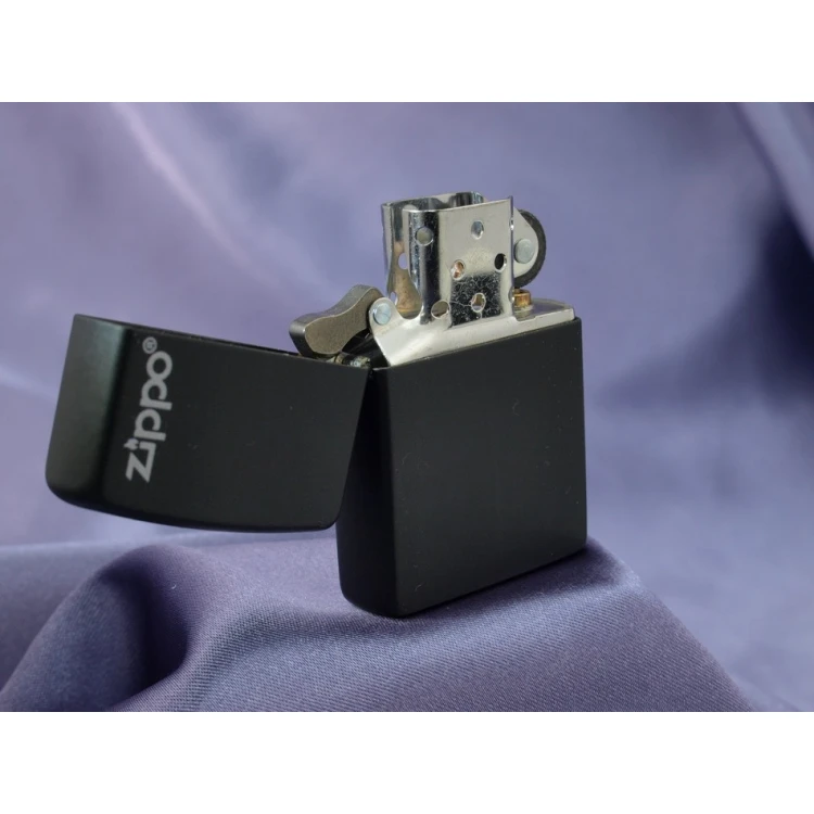 ZIPPO Lighter Black Matte Logo - ZIP056