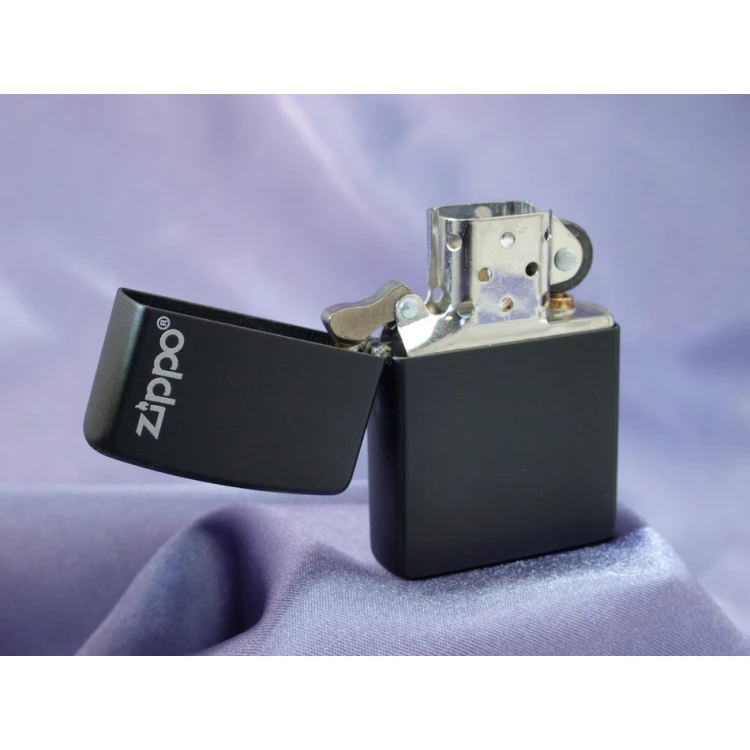 ZIPPO Lighter Black Matte Logo - ZIP056