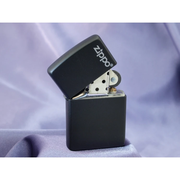 ZIPPO Lighter Black Matte Logo - ZIP056