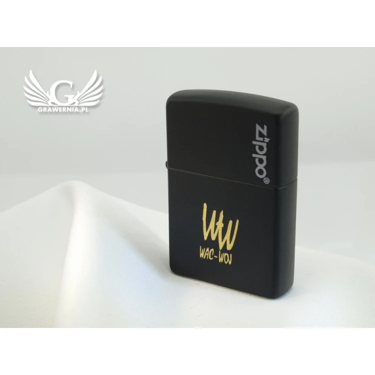 ZIPPO Lighter Black Matte Logo - ZIP056